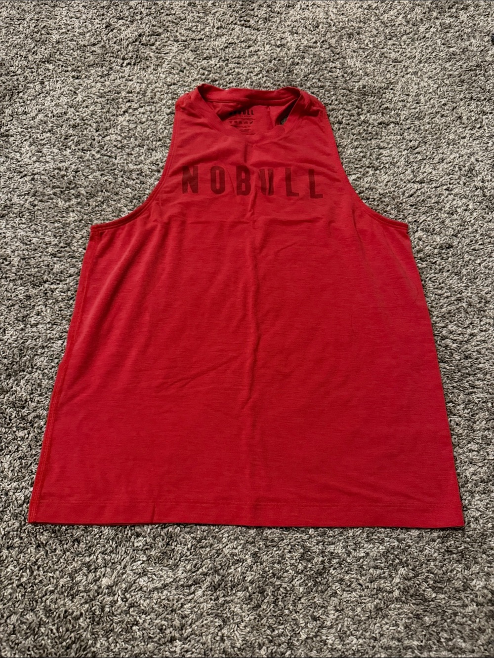NOBULL Red Sleeveless Muscle Tank with Logo